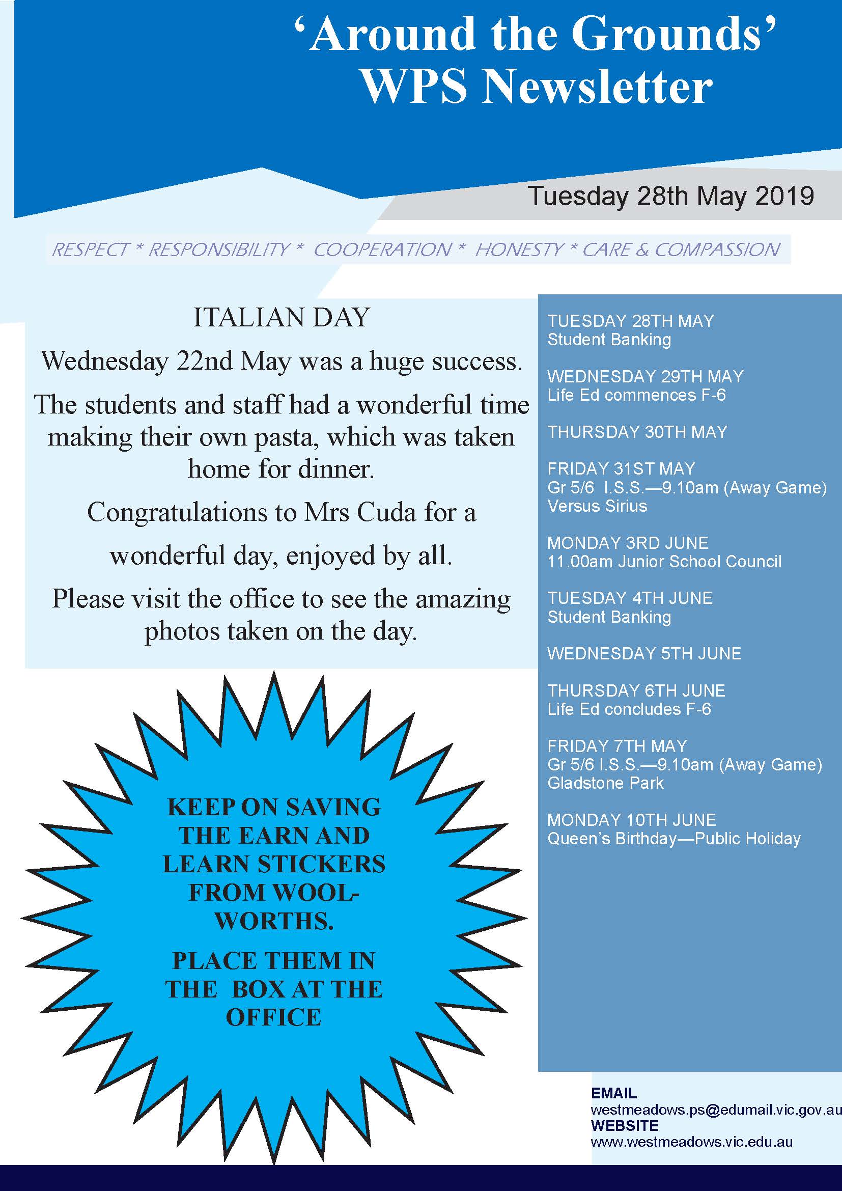Newsletter 28 May 2019