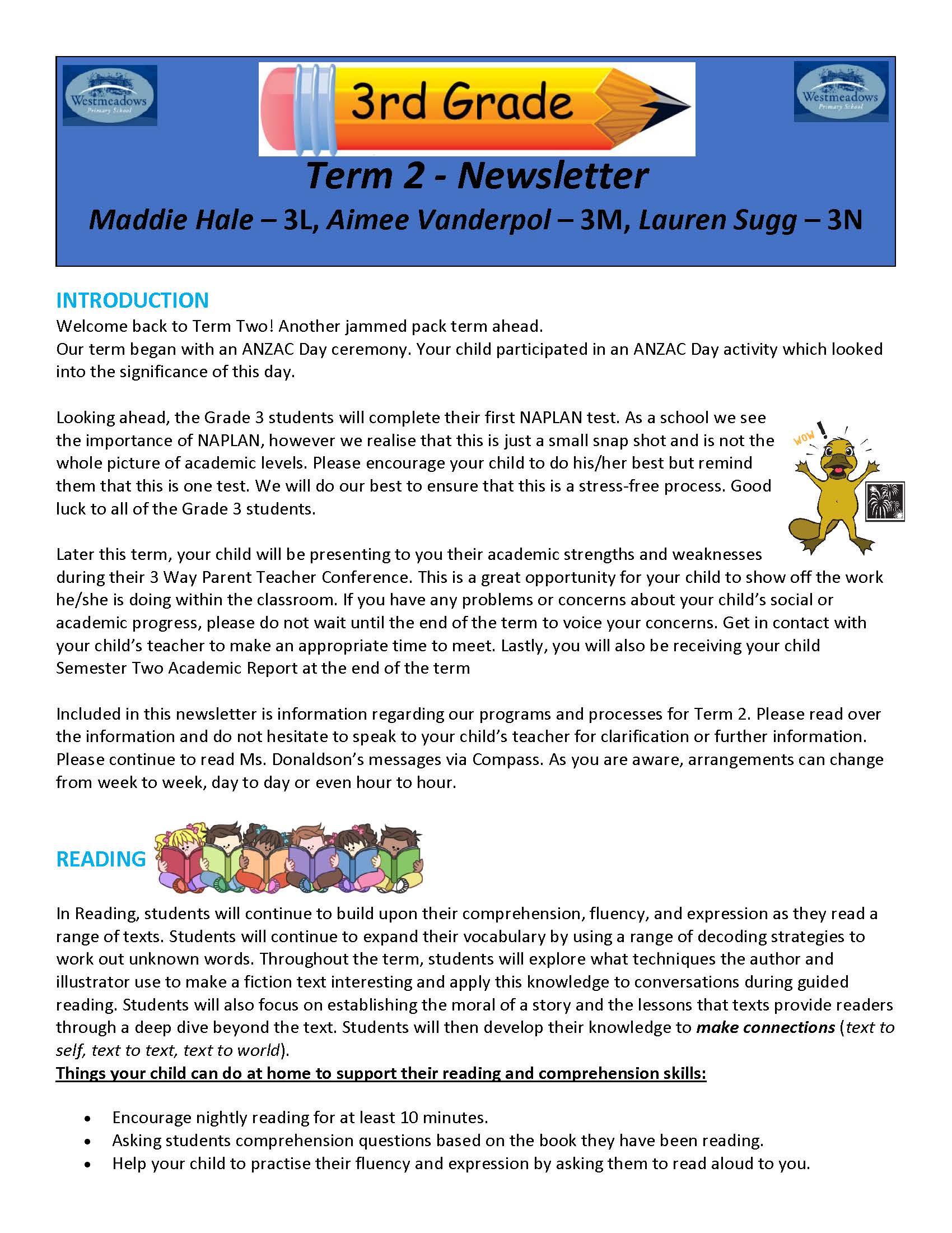 Grade 3 Term 2, 2022 Newsletter_Page_1