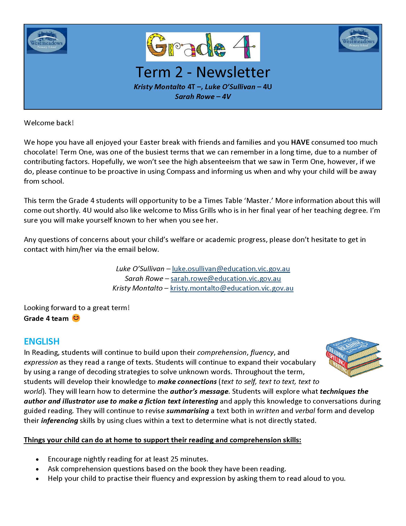 Grade 4 Term 2, 2022 Newsletter_Page_1